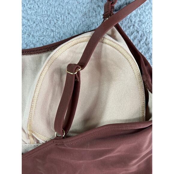 Kona Sol Swimsuit Women Large Brown Padded Accent One Piece Medium Coverage NWT - Picture 8 of 11